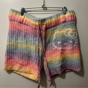 NWT Forever 21 X Hello Kitty Rainbow Knit SWEATER SHORTS